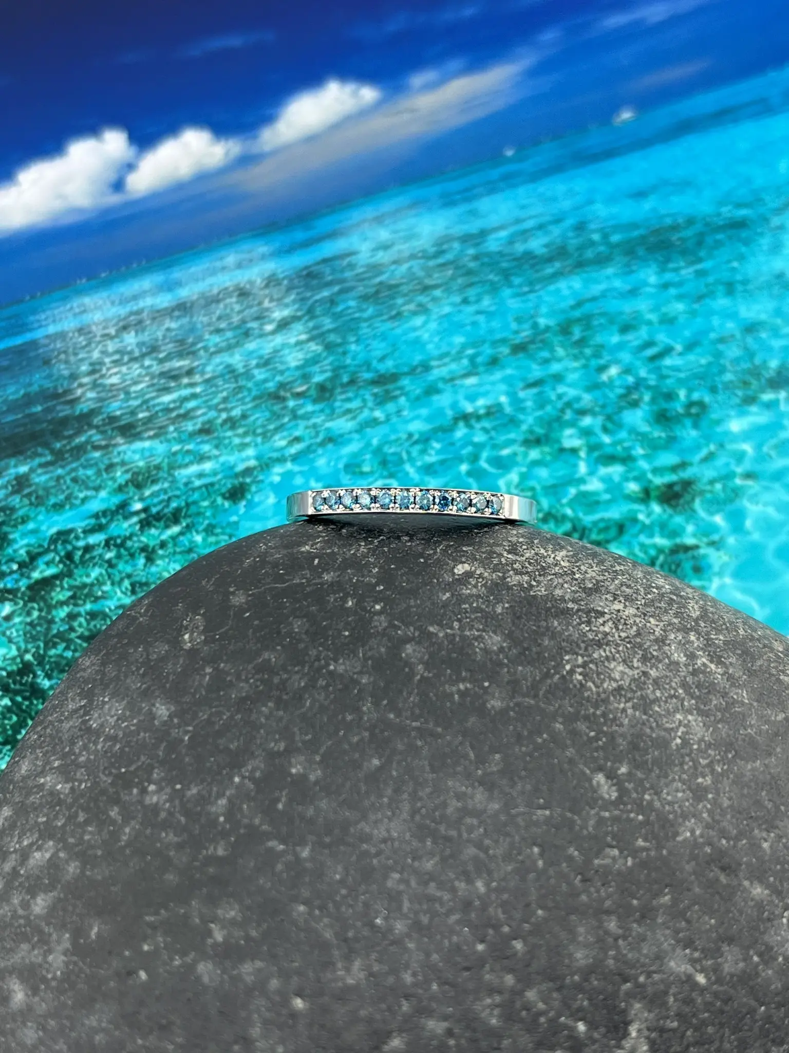 Kälber Goldschmeide Würselen - Memoirering blaue Diamanten